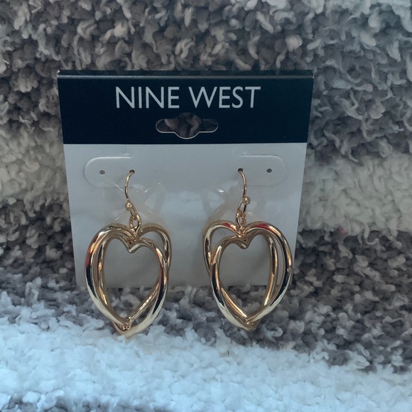 Nine West Jewelry - Nine West Gold Heart Earrings ( NWT)